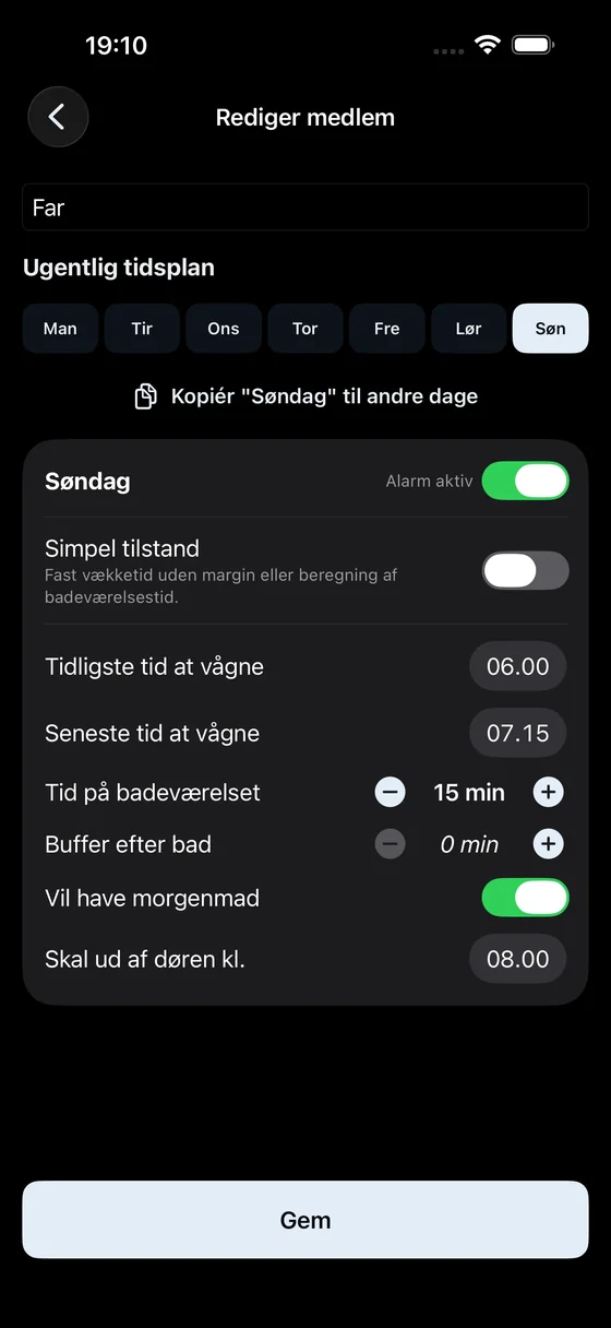 Profile Settings