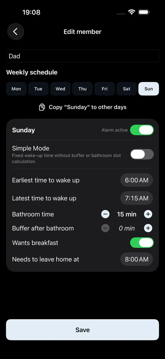 Profile Settings
