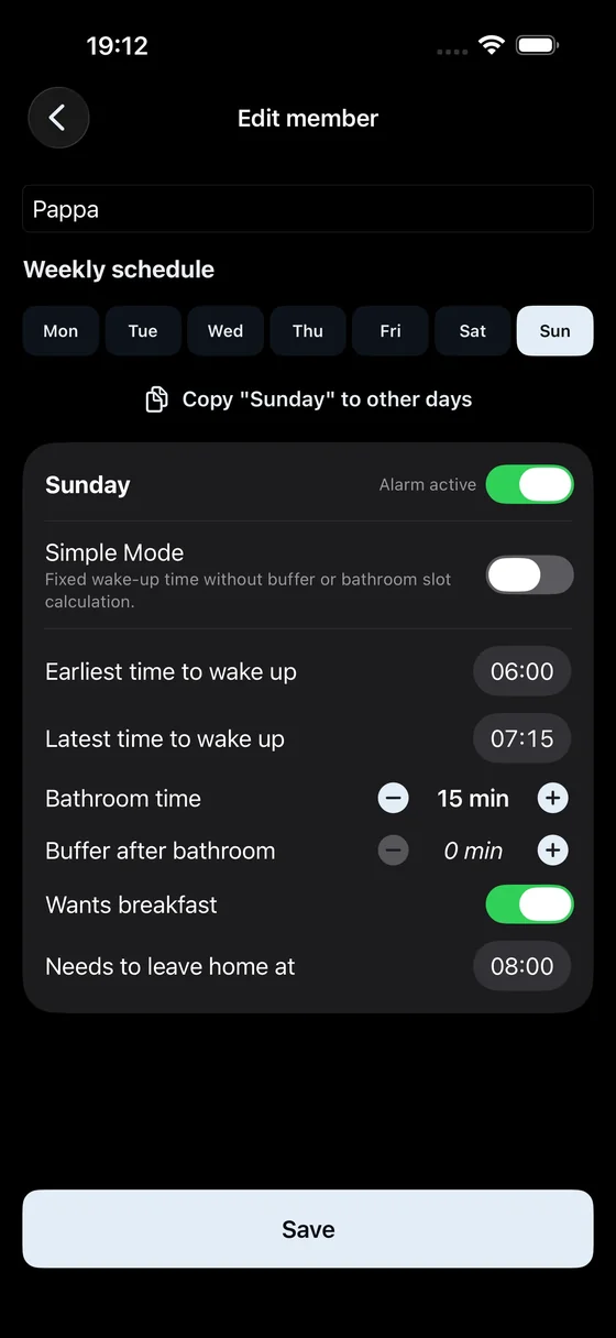 Profile Settings