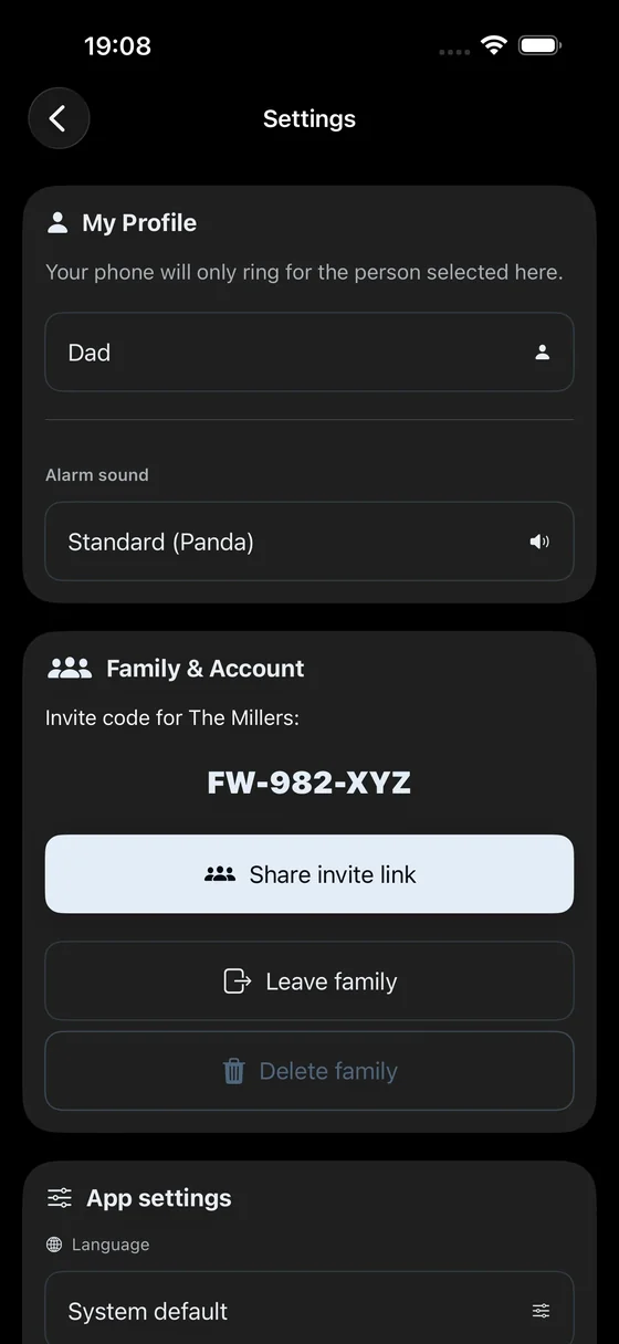 Invitation Code & Family