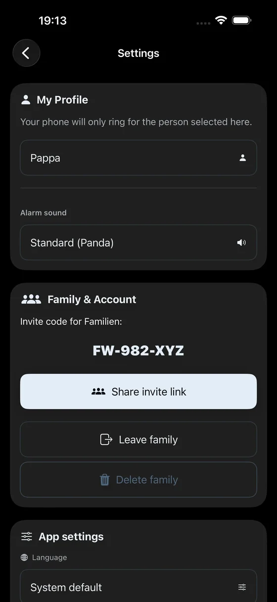 Invitation Code & Family