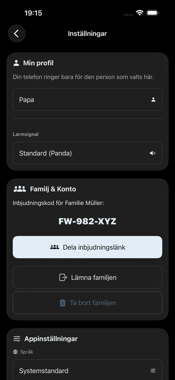 Invitation Code & Family